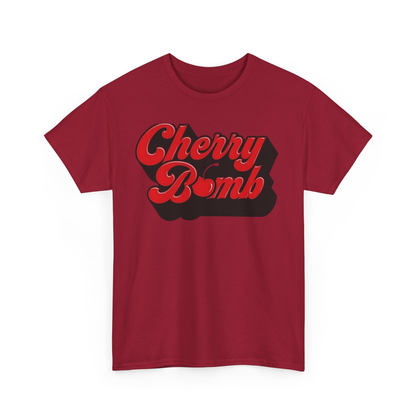 Retro Cherry Bomb Unisex Heavy Cotton Tee - Casual Streetwear Style
