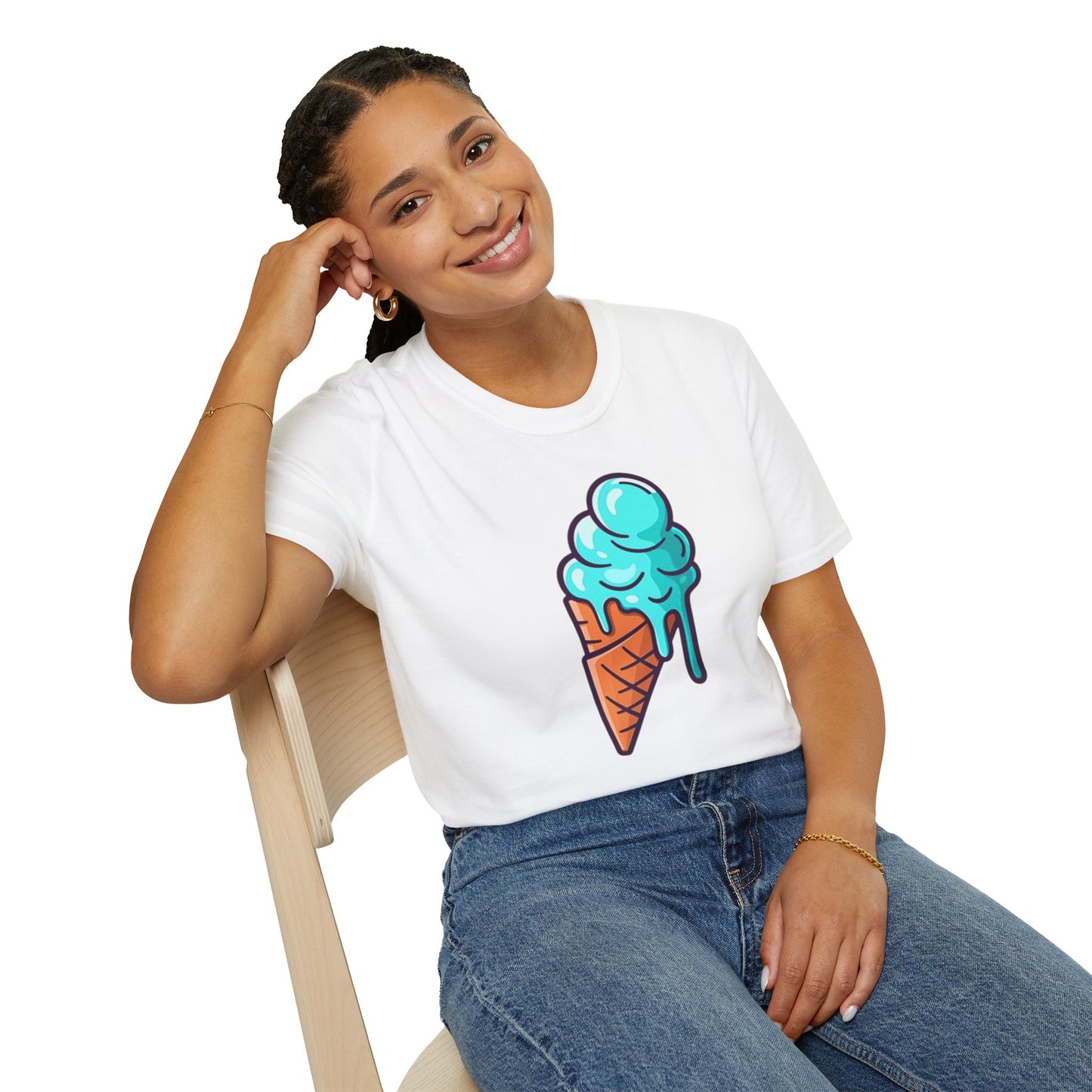 Cool Ice Cream Cone Unisex Softstyle T-Shirt
