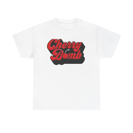 Retro Cherry Bomb Unisex Heavy Cotton Tee - Casual Streetwear Style