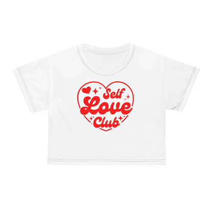 Self Love Club Crop Tee - Cute Relaxed Fit Top for Self-Care & Inspiration