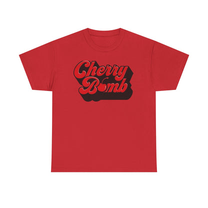 Retro Cherry Bomb Unisex Heavy Cotton Tee - Casual Streetwear Style