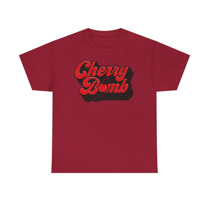 Retro Cherry Bomb Unisex Heavy Cotton Tee - Casual Streetwear Style