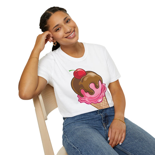 Vintage Ice Cream Cone Unisex Softstyle T-Shirt